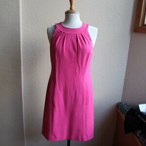 Ann Taylor Pink Sleeveless Career Party Dress Stretch Fabric with Pockets 6